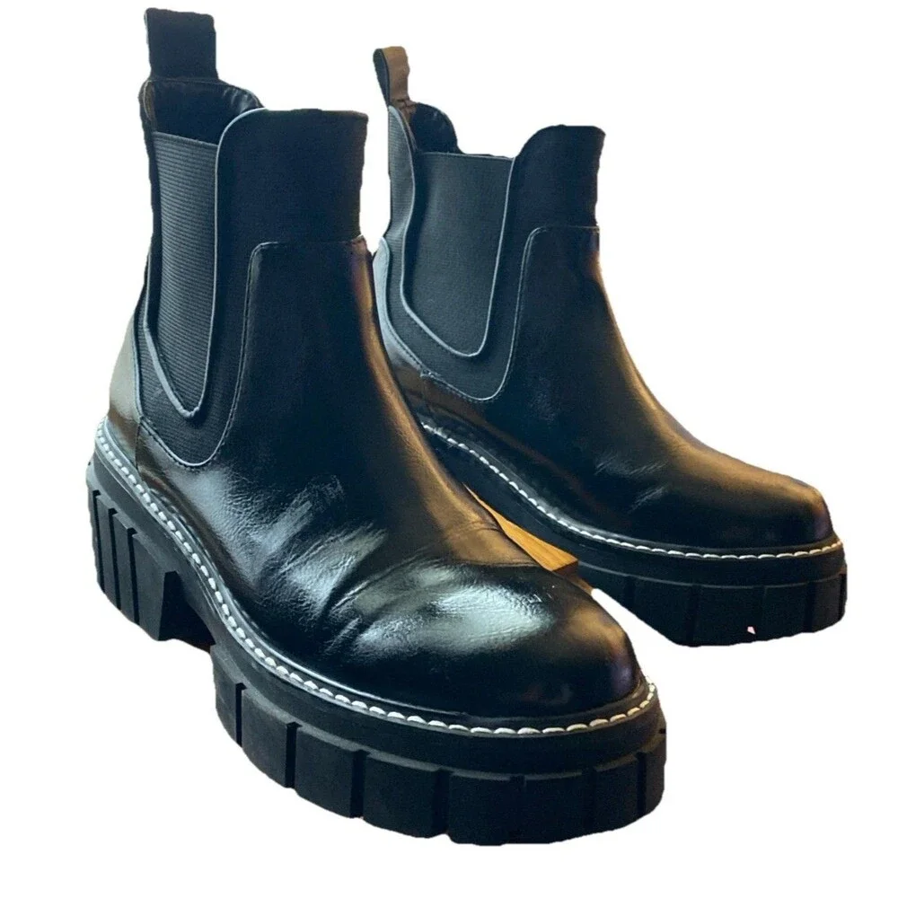 BCBG Women's Ulysa Platform Boots‎ Black  Platform Boots Size 7m BCBGeneration